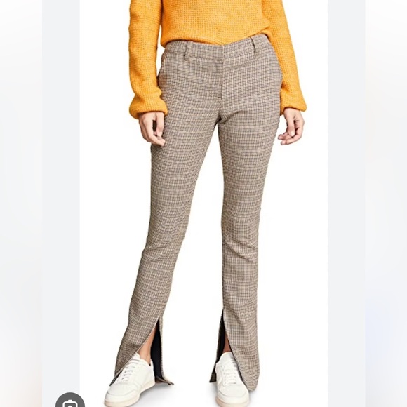 FLASH SALE NWT ALC Javier Houndstooth Plaid Split Flared Pants Size 6 - Picture 3 of 12